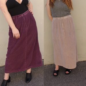 Vintage Nordstrom High Waist Corduroy Maxi Skirt🕊